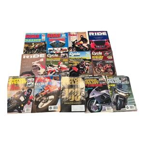 13 Vintage Motorcycle Magazines Lot Ride Cycle Motorcyclist 1980s 90s Collection